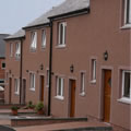 toen centre housing development on steeply sloping site